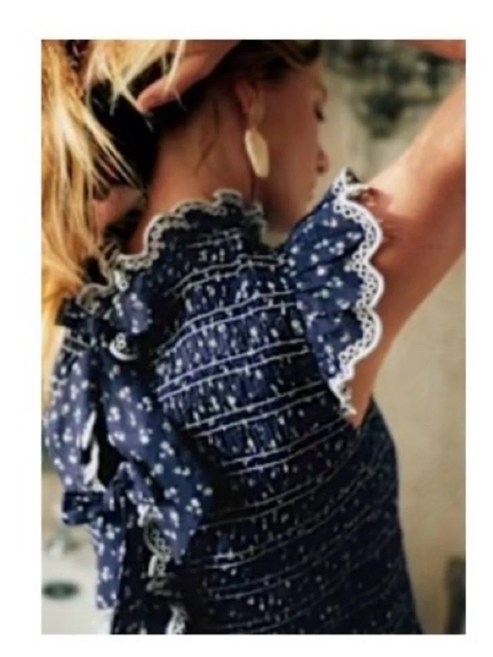 Sezane Liorane Blouse in Marine Floral Print - Picture 1 of 6